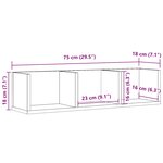 vidaXL Étagère murale à CD chêne artisanal 75x18x18 cm bois ingénierie