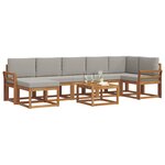 vidaXL Ensemble de canapés d'extérieur 8 pc Gris Naturel et Clair