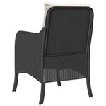 vidaXL Chaises de jardin avec coussins lot de 2 noir résine tressée