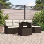 vidaXL Ensemble de canapé de jardin 6 Pièces Marron Poly rotin