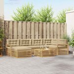 vidaXL Ensemble de canapés d'extérieur 7 pc Blanc et Beige