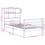 vidaXL Lit bibliothèque sans matelas cire marron 90x200 cm bois massif