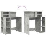 vidaXL Bureau avec rangement Gris béton 90 x 48 x 101 5 cm