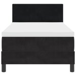 Lit avec Sommier à Ressorts et Matelas & LED Noir 90x190 cm Velours