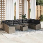 vidaXL Ensemble de salle à manger pour jardin 11 Pièces Gris clair