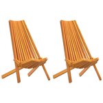 vidaXL Chaises de jardin pliantes 2 Pièces Marron 56 x 69 x 84 m