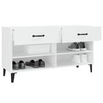 vidaXL Armoire à chaussures Blanc 102x35x55 cm Bois d'ingénierie