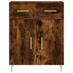 vidaXL Buffet haut Chêne fumé 69 5x34x180 cm Bois d'ingénierie