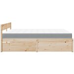 vidaXL Lit avec tiroirs et matelas 200x200 cm bois massif de pin