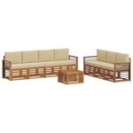 vidaXL Ensembles de canapés 8 pc Naturel et Beige Bois d'Acacia Massif
