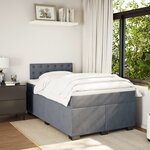 vidaXL Sommier à lattes de lit et matelas gris foncé 120x190cm velours