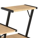 Bureau table poste de travail meuble d'ordinateur informatique étude avec étagère et chêne 116 x 50 x 93 cm noir 02_0023480