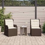 vidaXL Banc de jardin avec coussin 2 Pièces Marron Poly rotin