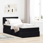 vidaXL Cadre de lit ottoman avec matelas noir 90x200 cm velours