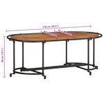 vidaXL Table basse 110x55x40 cm bois massif d'acacia