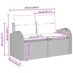 vidaXL Ensemble de canapé de jardin Marron 55 x 55 x 37 cm polyrotin