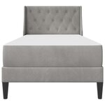 vidaXL Cadre de lit avec matelas Gris clair 90 x 190 cm Velours