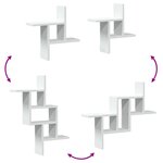 vidaXL Étagères murales 2 Pièces blanc 38x12x38 cm bois d'ingénierie