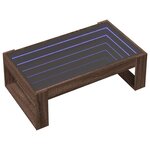 vidaXL Table basse avec LED infini chêne marron 90x53x30 cm