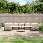 vidaXL Salon de jardin 8 Pièces avec coussins anthracite résine tressée