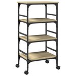 vidaXL Chariot de cuisine chêne sonoma 45x35x89 5 cm bois d'ingénierie