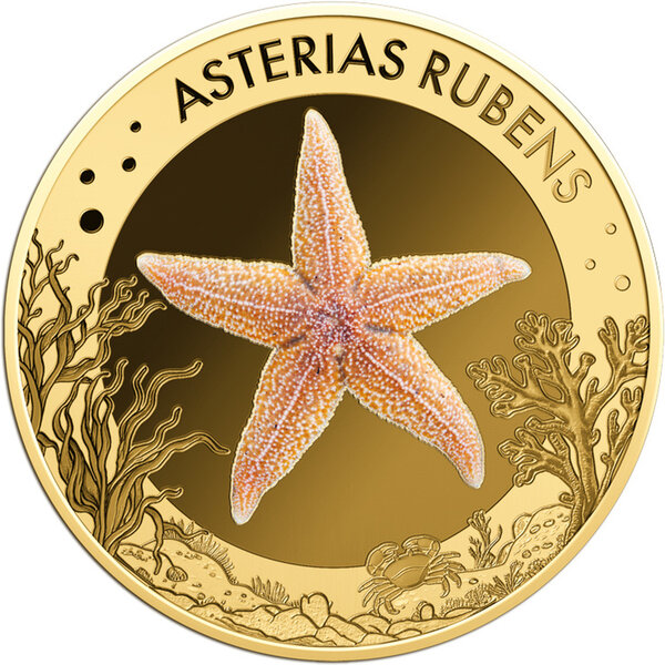 Monnaie COMMON STARFISH Sea Creatures 1/1000 Oz Or 3000 Francs Chad