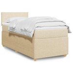 vidaXL Sommier à lattes de lit avec matelas Crème 80x200 cm Tissu