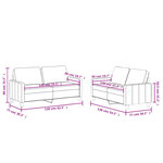 vidaXL Ensemble de canapés 2 Pièces avec coussins Gris Similicuir