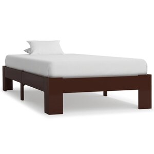 vidaXL Cadre de lit sans matelas marron foncé bois pin massif 90x200cm