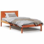vidaXL Cadre de lit marron ciré Marron ciré Bois de pin massif Simple