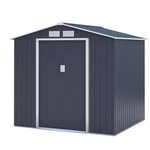Abri de jardin en métal 4 07 m² - 213 x 191 x 195 cm - Kit d'ancrage inclus - Gris