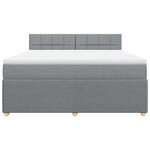 vidaXL Sommier à lattes de lit avec matelas Gris clair 180x200cm Tissu