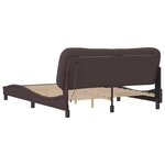 vidaXL Cadre de lit avec lumières LED marron foncé 160x200 cm tissu