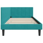 vidaXL Cadre de lit d'angle Turquoise 90 cm x 190 cm Velours
