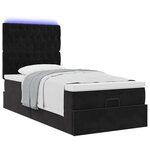 vidaXL Cadre de lit ottoman avec matelas noir 90x200 cm velours