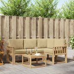 vidaXL Ensemble de canapés d'extérieur 5 pc Blanc et Beige