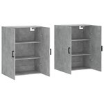 vidaXL Armoires murales 2 Pièces gris béton 69 5x34x90 cm