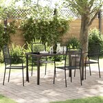 vidaXL Ensemble de salle à manger de jardin 5 pièces Noir Corde de coton et acier