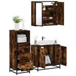 vidaXL Ensemble de meubles de salle de bain 3 Pièces Chêne fumé