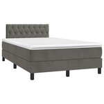vidaXL Sommier à lattes de lit et matelas gris foncé 120x190cm velours