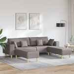 vidaXL Canapé avec coussin 3 Pièces Taupe tissu
