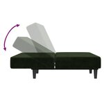 vidaXL Canapé-lit à 2 places vert foncé velours