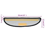vidaXL Tapis d'escalier 10 pièces 56 x 17 x 3 cm Noir Demi-rond
