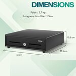 ACROPAQ Tiroir Caisse 34x33x10 cm- Compatible avec Caisse Enregistreuse RJ11 8 compartiments Monnaie & 4 billets Métal Robuste