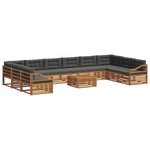 vidaXL Ensembles de canapés 11 pc Naturel et Anthracite