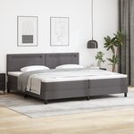 vidaXL Lit à ressort avec matelas gris en cuir synthétique  200x200 cm.