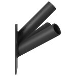 vidaXL Porte-drapeau pour 3 drapeaux - À fixer au mur  acier noir