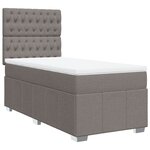 vidaXL Sommier à lattes de lit avec matelas Taupe 100x200 cm Tissu