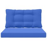 vidaXL Coussin de canapé d'extérieur 2 Pièces Bleu royal Polyester