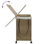 vidaXL Panier à linge avec roulettes 60x35x60 5 cm résine tressée